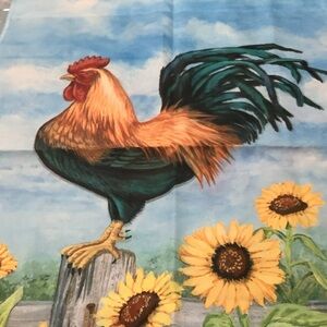 NWOT ROOSTER AND SUNFLOWER FLAG